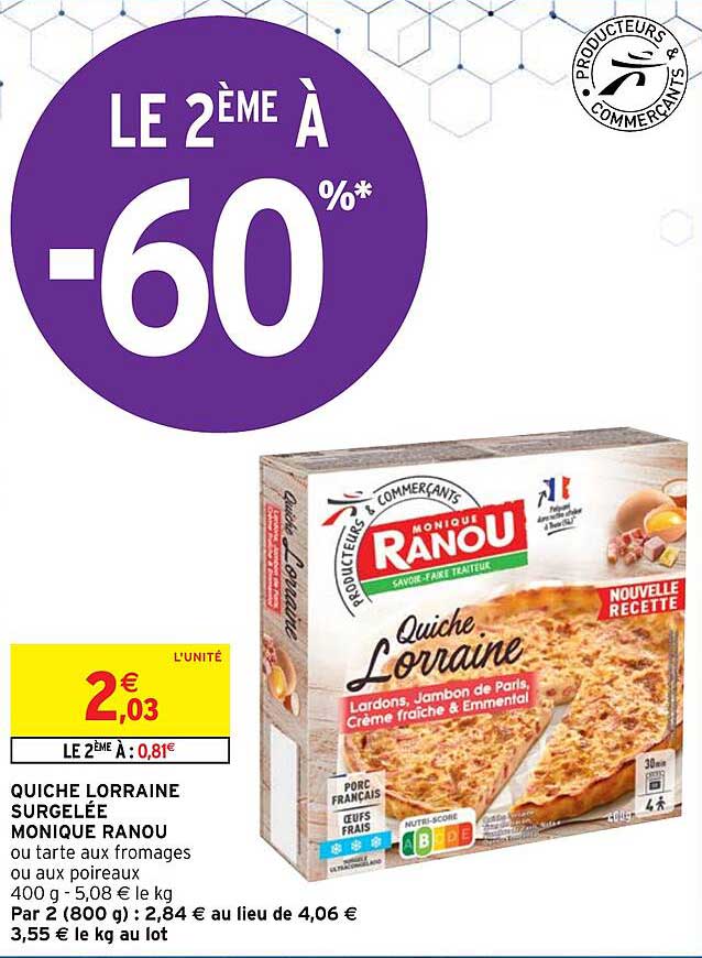 Quiche Lorraine Surgelée Monique Ranou