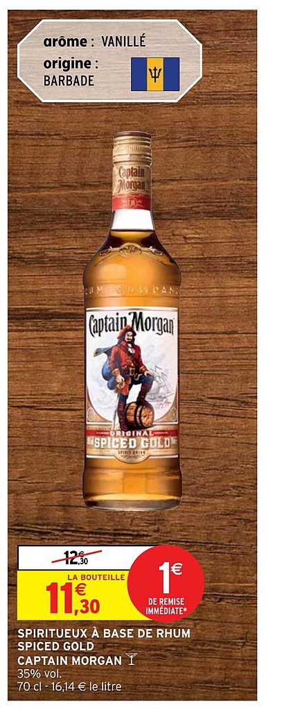Spiritueux à Base De Rhum Spiced Gold Captain Morgan