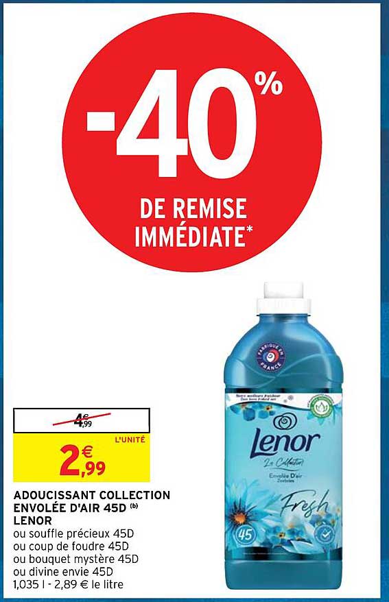 adoucissant collection envolée d'air 45d lenor
