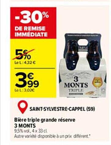 bière triple grande réserve 3 monts