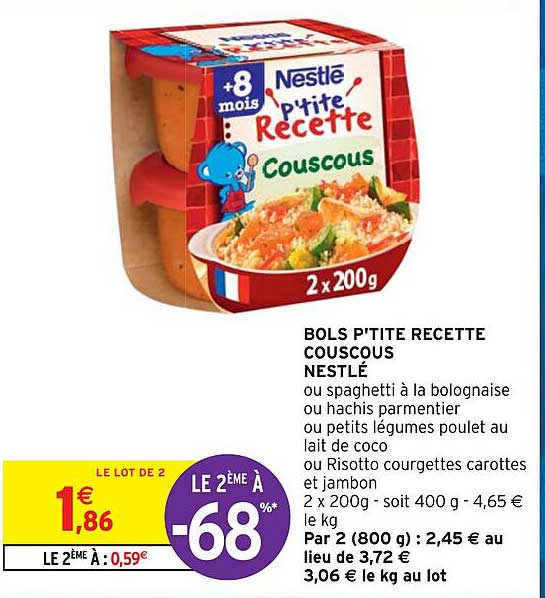 bols p'tite recette couscous nestlé