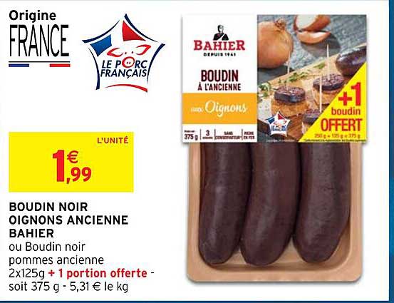 Boudin Noir Oignons Ancienne Bahier