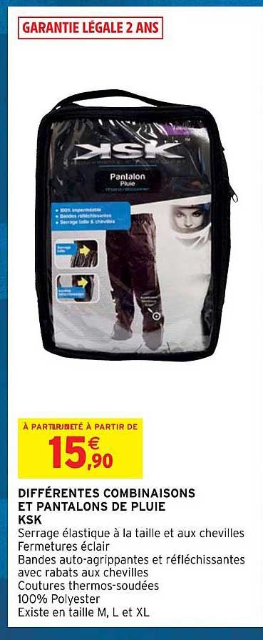 différentes combinaisons et pantalons de pluie ksk