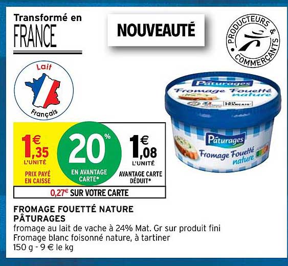 Fromage Fouetté Nature Pâturages
