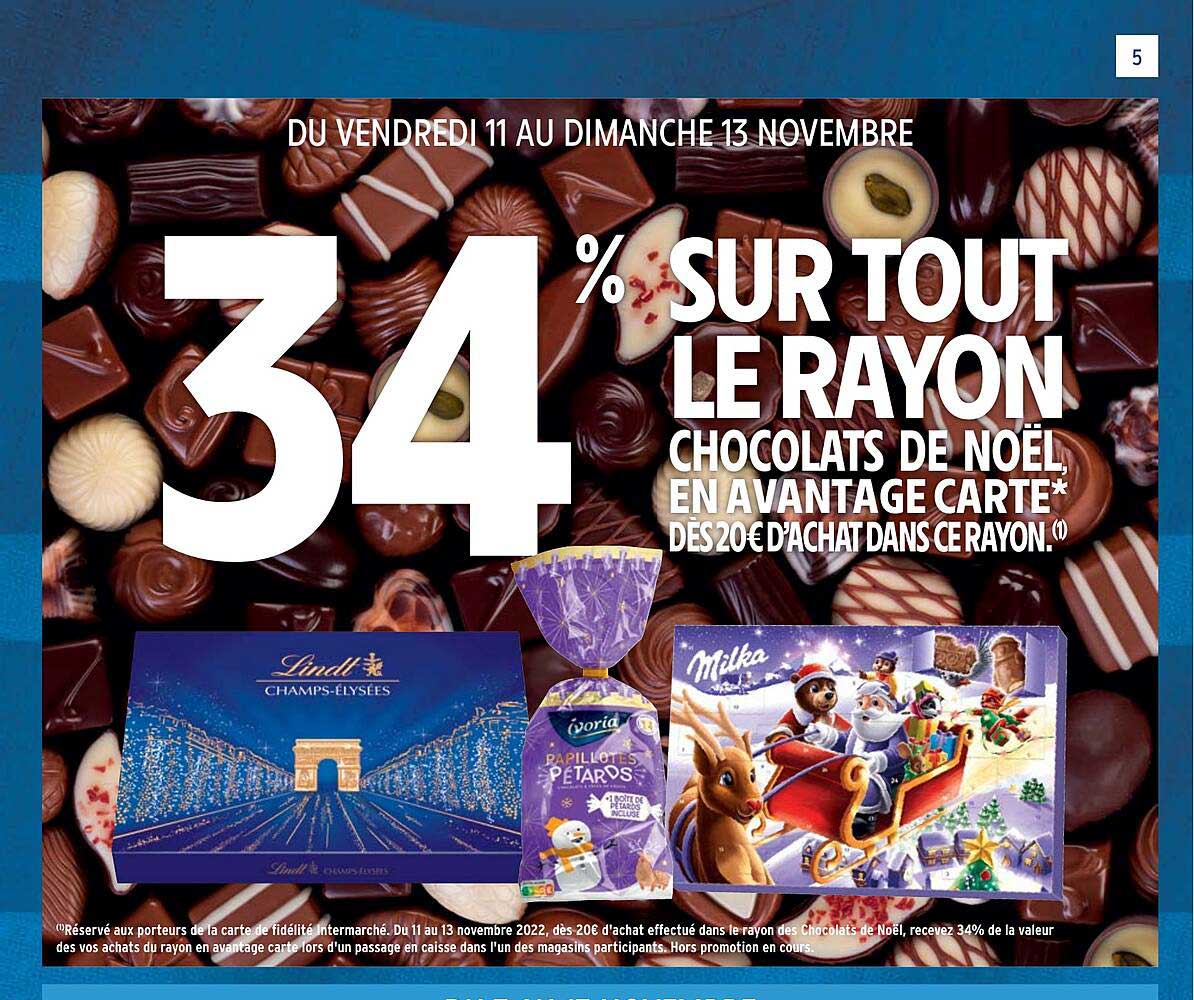 le rayon chocolats de noël en avantage carte