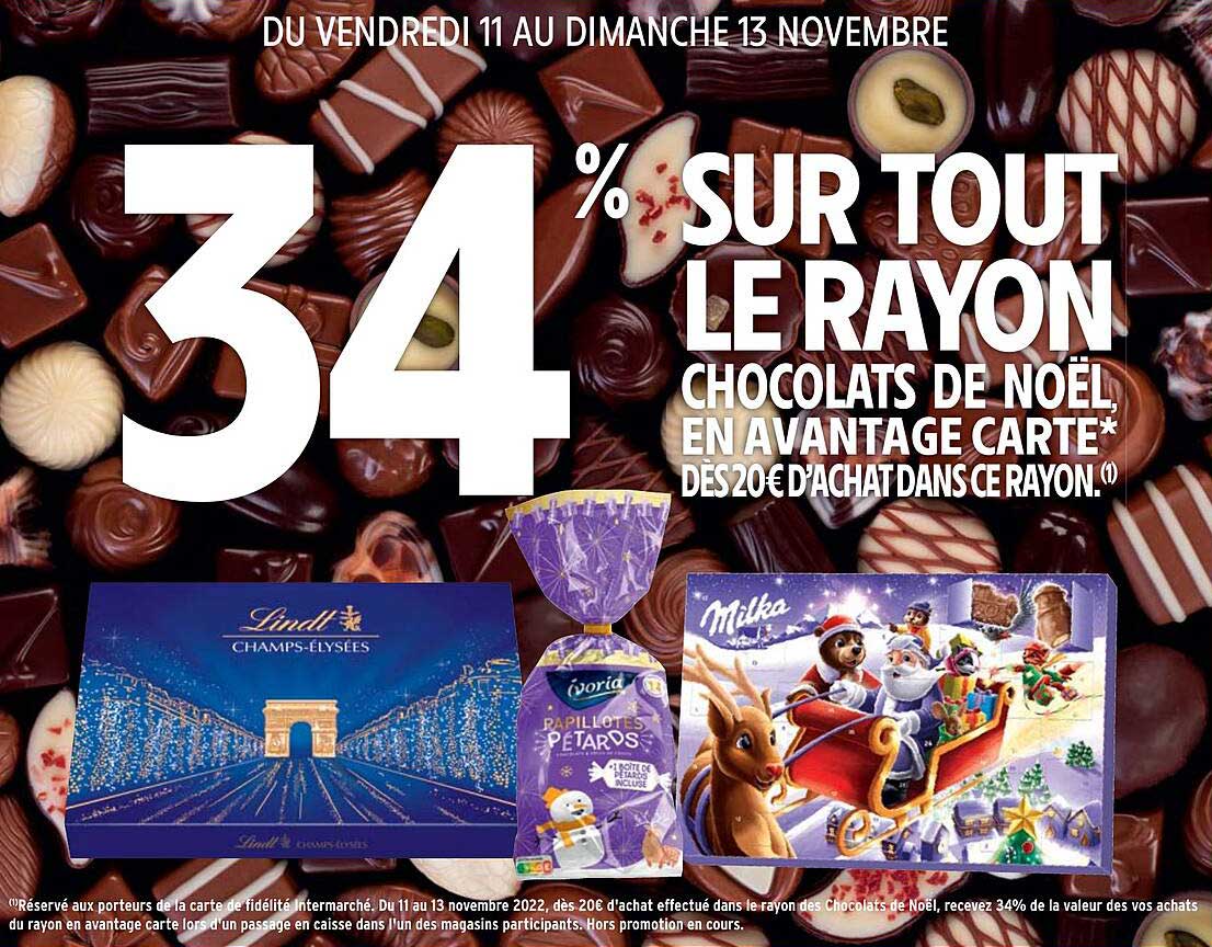 le rayon chocolats de noël en avantage carte