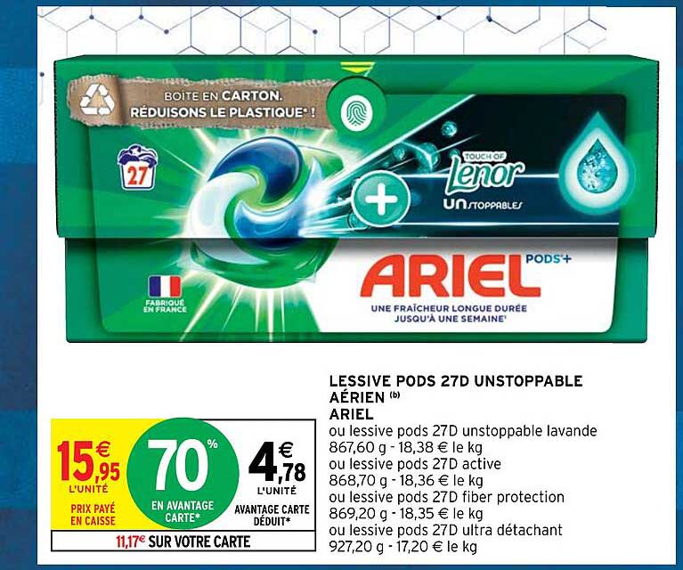 Lessive Pods 27d Unstoppable Aérien Ariel