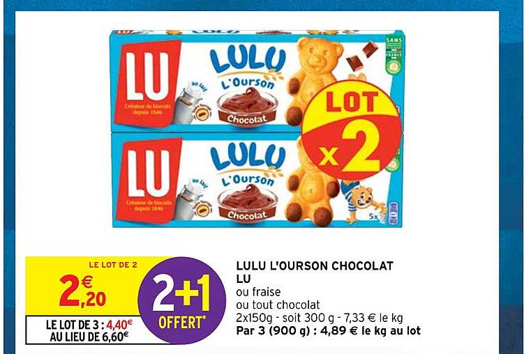 Lulu L'ourson Chocolat Lu