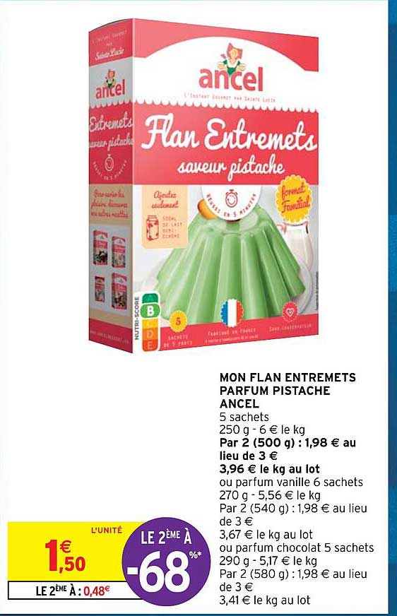 mon flan entremets parfum pistache ancel