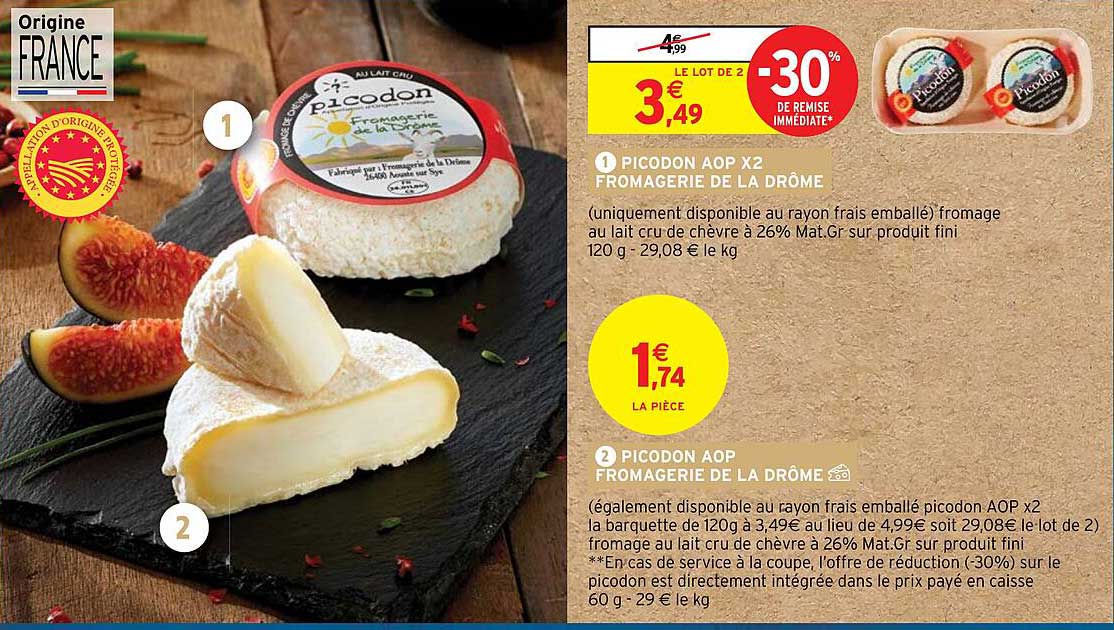 picodon aop x2 fromagerie de la drôme, picodon aop fromagerie de la drôme