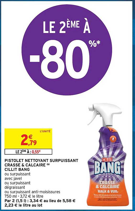 pistolet nettoyant surpuissant crasse & calcaire cillit bang