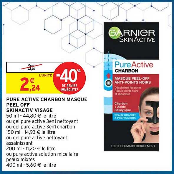 pure active charbon masque peel off skinactiv visage