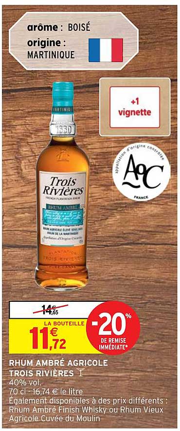 rhum ambré agricole trois rivières