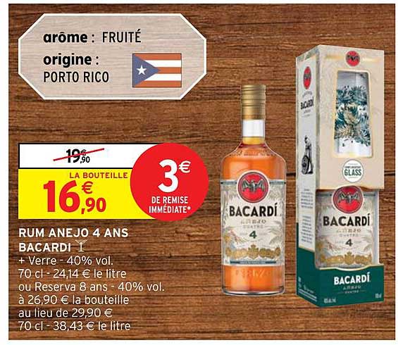 rum anejo 4 ans bacardi