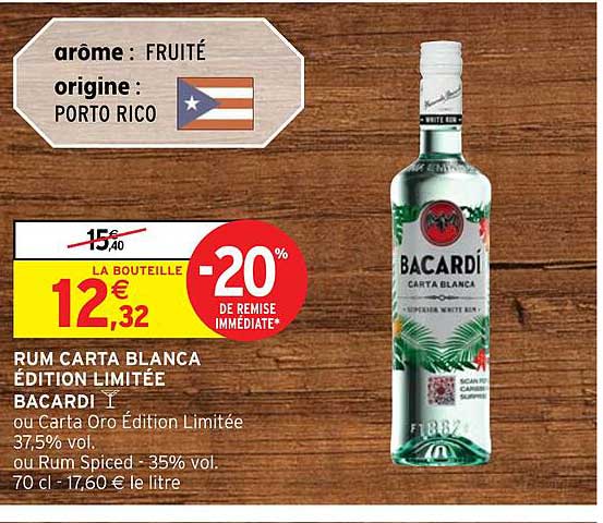 rum carta blanca édition limitée bacardi