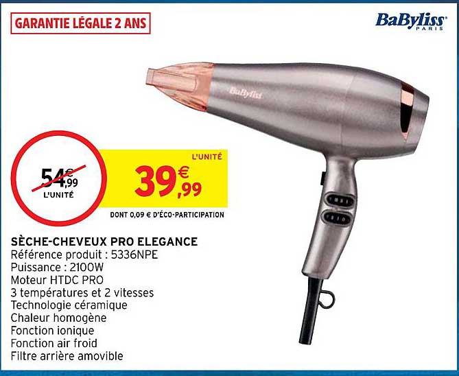 sèche-cheveux pro élégance babyliss paris