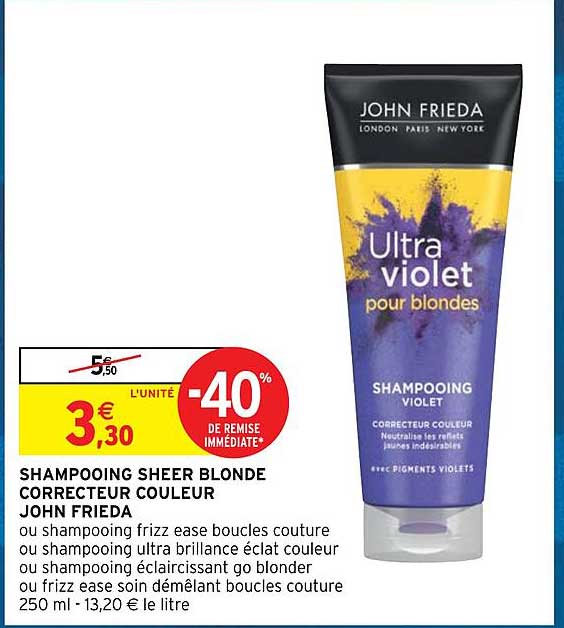 shampooing sheer blonde correcteur couleur john frieda