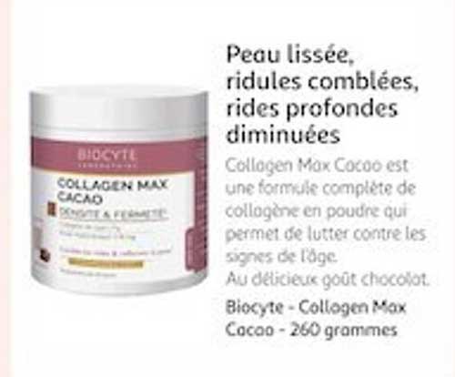 biocyte - collagen max cacao - 260 grammes