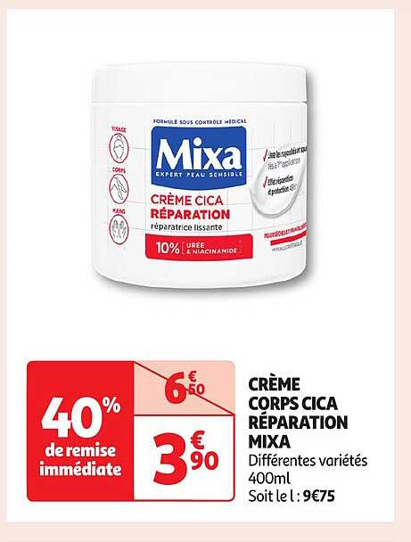 crème corps cica réparation mixa