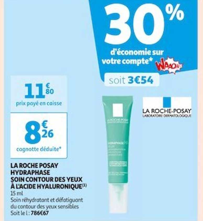 la roche posay hydraphase soin contour des yeux à l'acide hyaluronique