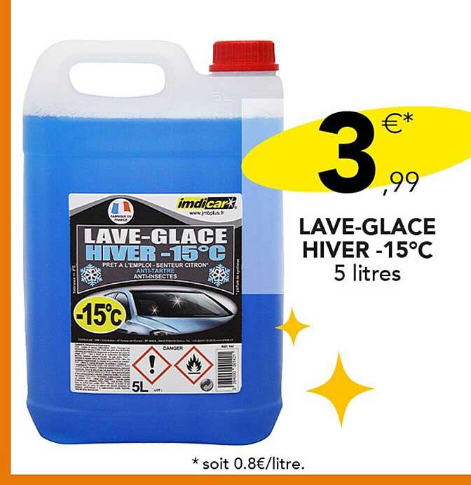 lave-glace hiver -15°c