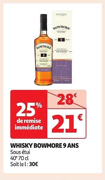 whisky bowmore 9 ans