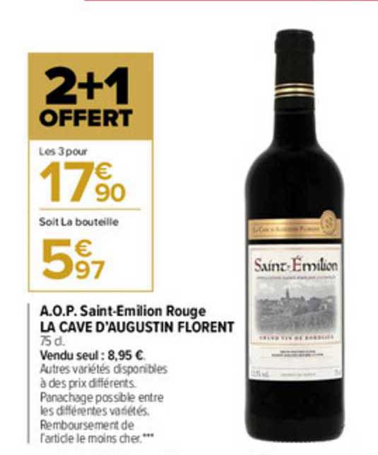 a.o.p. saint-émilion rouge la cave d'augustin florent