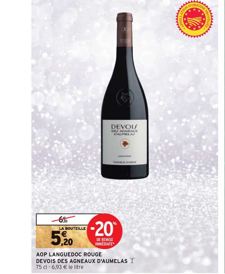 aop languedoc rouge devois des agneaux d'aumelas -20% de remise immédiate