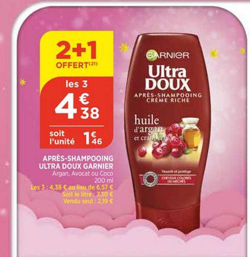 Après Shampooing Ultra Doux Garnier 2+1 Offert