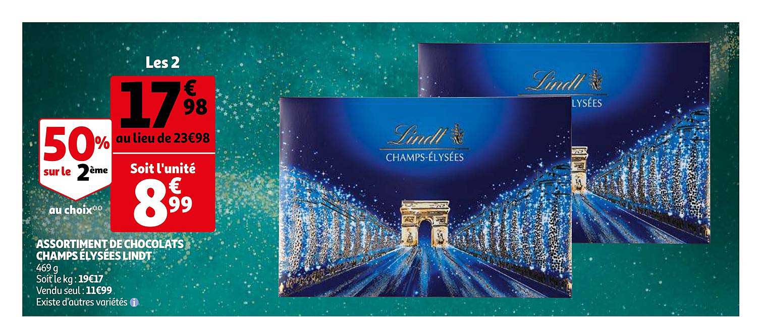 assortiment de chocolats champs élysées lindt