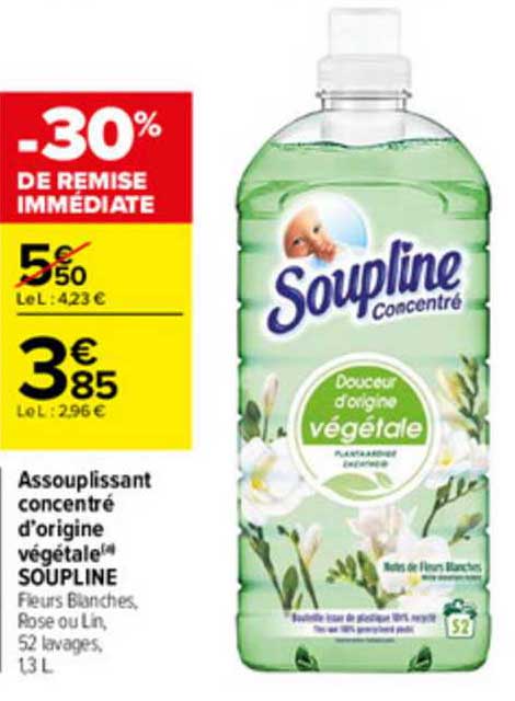 assouplissant concentré d'origine végétale soupline