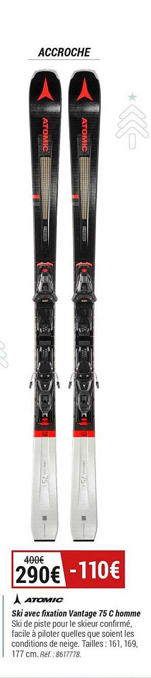 atomic ski avec fixation vantage 75 c homme
