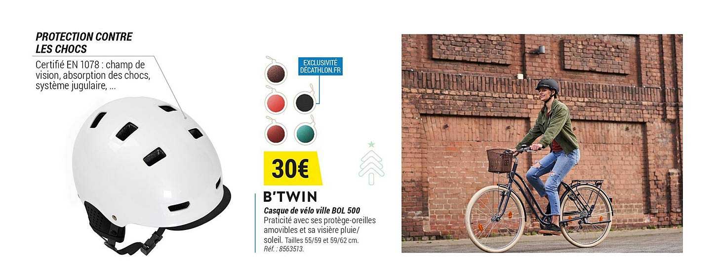 b'twin casque de vélo ville bol 500