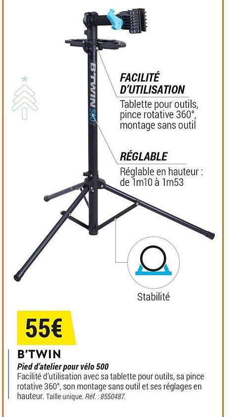 b'twin pied d'atelier pour vélo 500