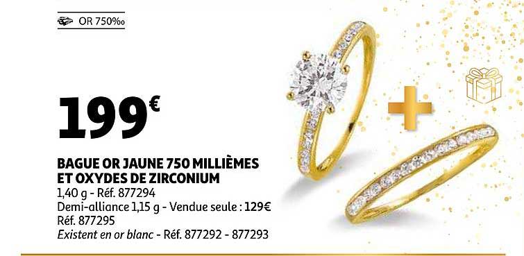 bague or jaune 750 millièmes et oxydes de zirconium