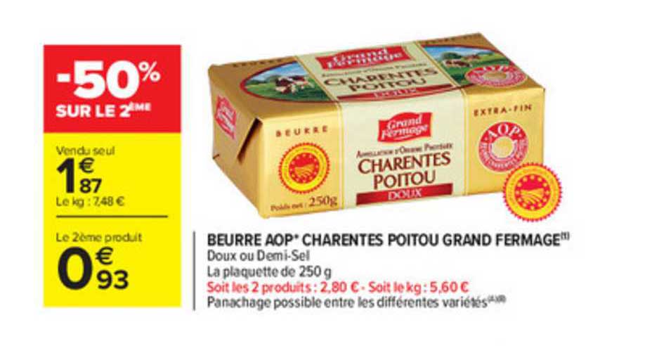 beurre aop charentes poitou grand fermage
