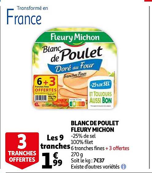 blanc de poulet fleury michon
