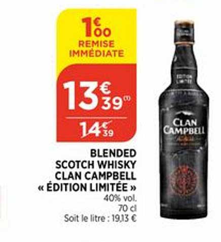 blended scotch whisky clan campbell "édition limitée"