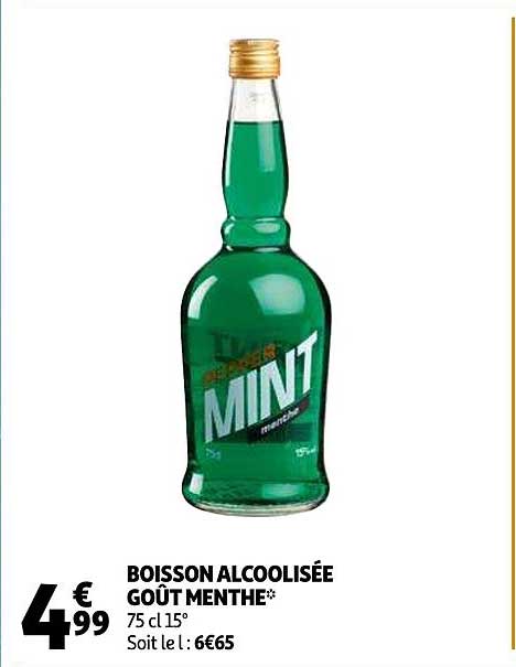 boisson alcoolisée goût menthe