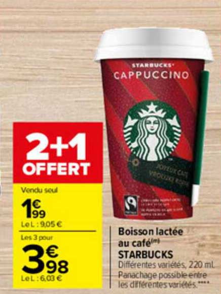 boisson lactée au café starbucks