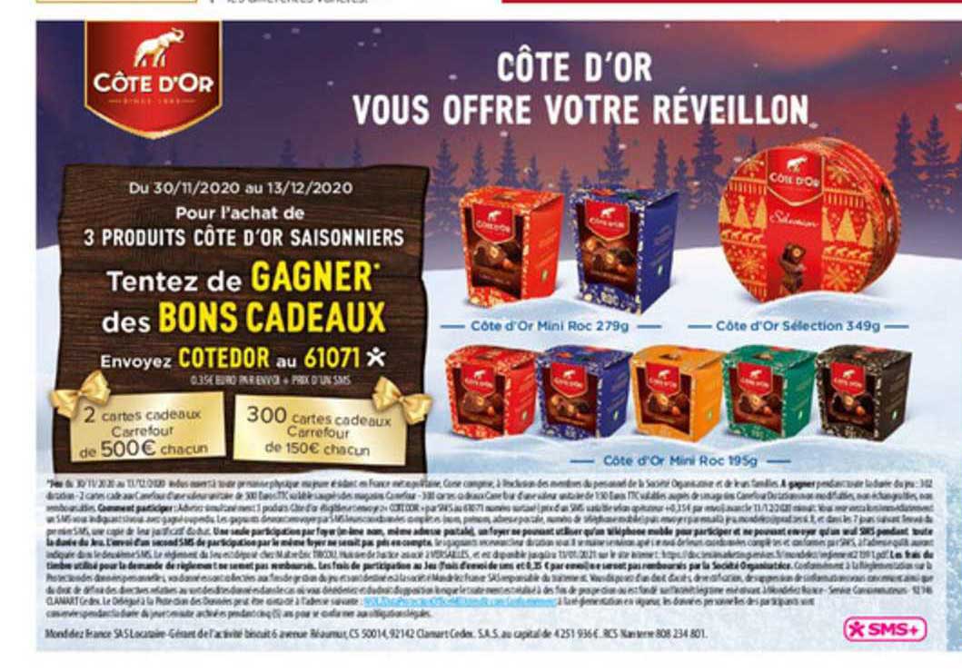 bons cadeaux côte d'or
