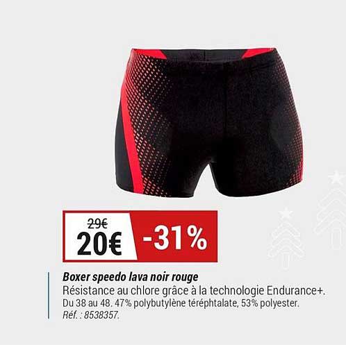 boxer speedo lava noir rouge