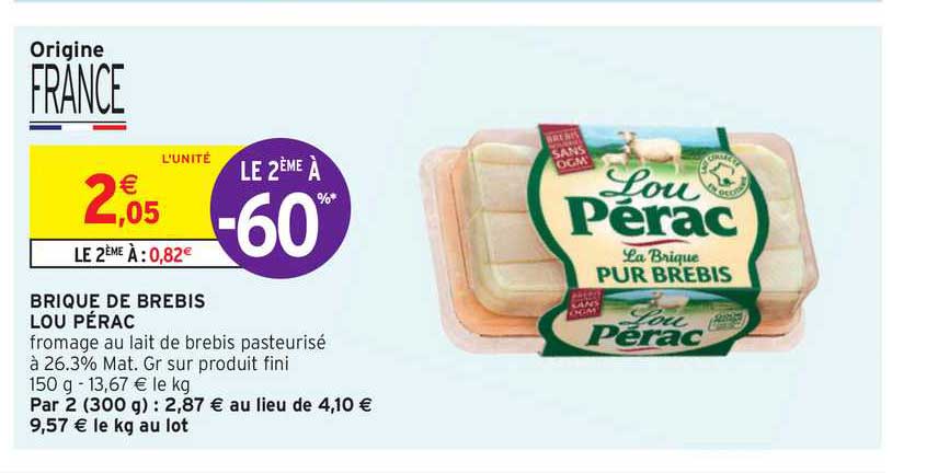 brique de brebis lou pérac le 2ème à -60%