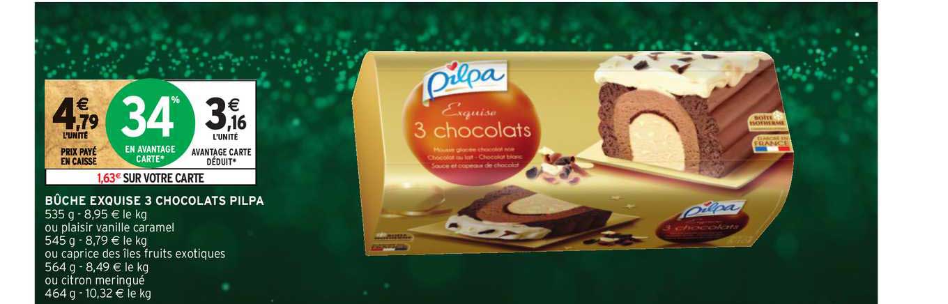 Bûche Exquise 3 Chocolats Pilpa