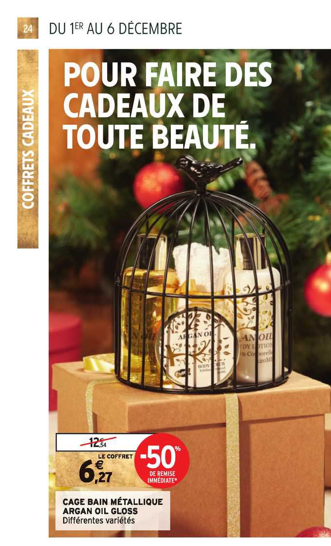 cage bain métallique argan oil gloss -50% de remise immédiate