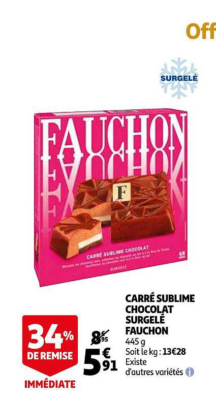 carré sublime chocolat surgelé fauchon