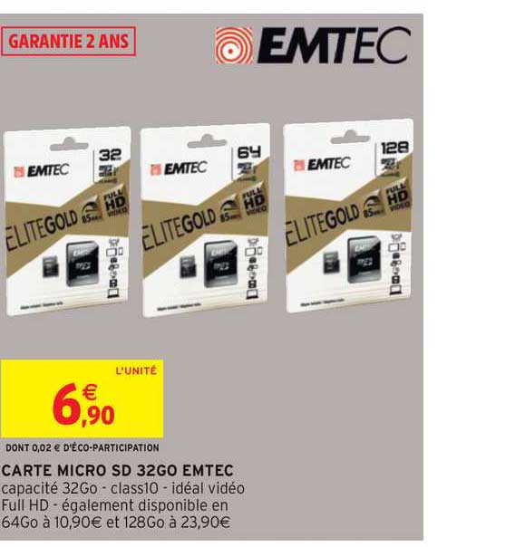 carte micro sd 32go emtec