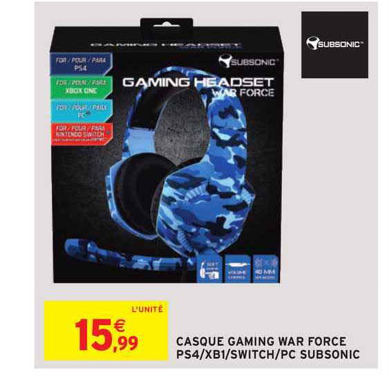 casque gaming war forc ps4 xb1 switch pc subsonic