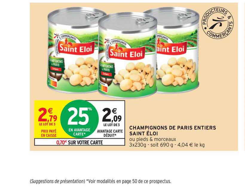 Champignons De Paris Entiers Saint éloi