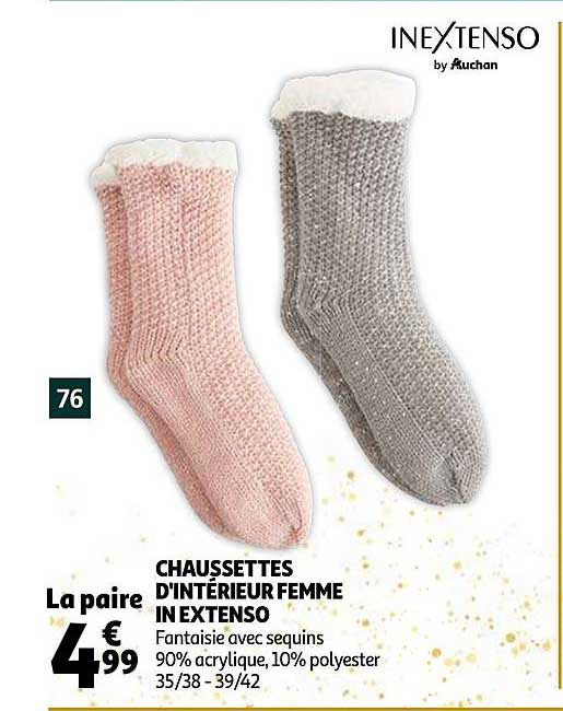 chaussettes d'intérieur femme in extenso